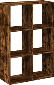 vidaXL füstös tölgy szerelt fa elválasztó könyvespolc 69,5x29x103,5 cm