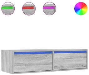 TV szekrény LED világítással szürke sonoma 100X35,5x25 cm