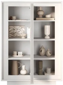 SKY 2.0 magas komód, 2 ajtóval, fehér matt lakkozott vázzal és előlapokkal