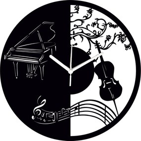 Fa Falióra Zene Kontrabas Zongora 35 cm