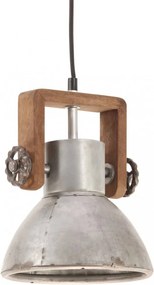 Ezüstszínű kerek ipari függőlámpa 25 w 19 cm e27