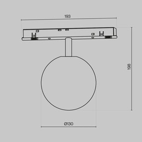 TR038-4-5WTW-DD2-B Luna Üveg Sín lámpafej Fekete Színű LED 6 W 2700-6000 Kelvin 300 Lumen IP20