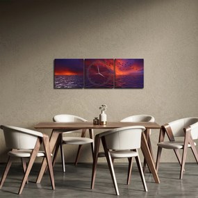 Tengeri kép a madarakkal (órával) (90x30 cm)