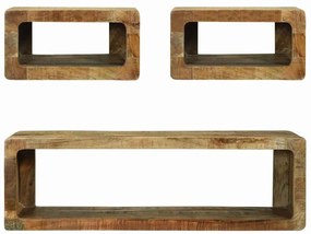 TV szekrény szett 3 pcs Barna 100 x 30 x 32 cm Tömör mangófa