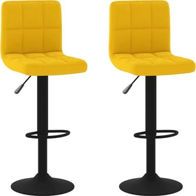 vidaXL 2 db mustársárga bársony bárszék