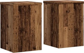 vidaXL 2 db antik fa színű szerelt fa növénytartó állvány 25x25x35 cm