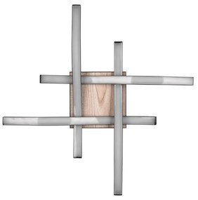 Fekete-barna LED mennyezeti lámpa 46x46 cm Route – Trio