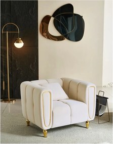 Krémszínű bársony fotel Alma – Mauro Ferretti