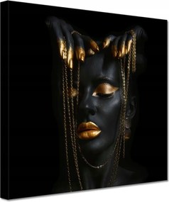 Vászonkép 20x20 Arany ékszerek az arcon