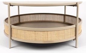 Bézs-natúr színű kerek dohányzóasztal ø 80 cm Makoto – White Label