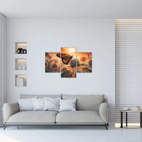 Kép – Pillangó a lenyugvó napban (90x60 cm)