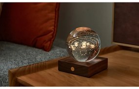 Sötétbarna szabályozható asztali lámpa üveg búrával (magasság 12 cm) Amber – Gingko