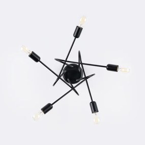 Sollux SL.1435 - Felületre szerelhető csillár  LOOP 5xE27/15W/230V fekete