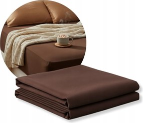 Gumis lepedő 160x200 Csokoládé színű Jersey 200x160 Lengyel Matrac