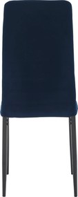 Szék, kék Velvet szövet/fekete fém, COLETA NOVA