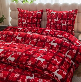 Mikroplüss ágyneműhuzat VELVET CHRISTMAS piros Ágyneműhuzat mérete: 70 x 90 cm | 140 x 200 cm