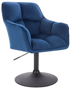 HR550N Tengerkék modern velúr szék fekete lábbal