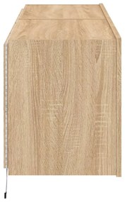 2 db sonoma tölgy színű fali TV-szekrény LED-del 60x35x41 cm