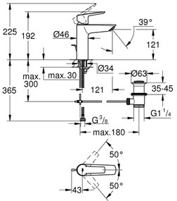GROHE 234552432 - START mosdócsaptelep 192 mm fekete