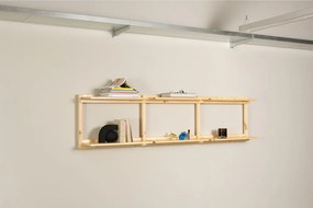 Natúr színű borovi fenyő fali könyvespolc 192x47,5 cm Groove – Karup Design