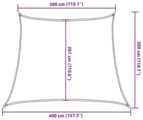 sötétzöld HDPE napvitorla 160 g/m² 3/4 x 3 m