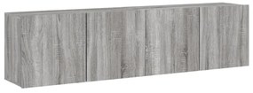 2 db szürke sonoma színű fali TV-szekrény 80 x 30 x 41 cm