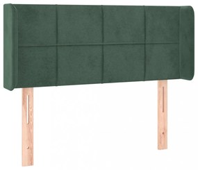 sötétzöld bársony LED-es fejtámla 93 x 16 x 78/88 cm