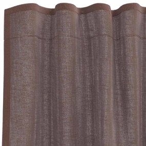 2 db barna voile függönyök rúd zsebekkel
