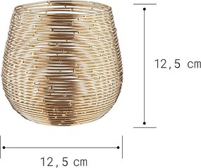 TWINE LIGHT mécsestartó, arany 12,5cm