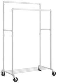 Dupla ruhatartó állvány, kabáttartó, fehér