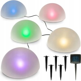 Napelemes Lámpa Félgömb 5DB Led Beszúrható Nyárs Napelemes Lámpa Rgb Színek