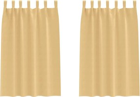 vidaXL Fekete Függöny Gyűrűkkel 2 pcs Bézs 175 x 140 cm Poliészter