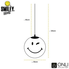ONLI - SMILEY gyerek függőlámpa zsinóron 1xE27/15W/230V fehér