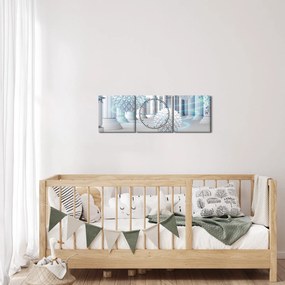 Antik stílusú absztrakt képek (órával) (90x30 cm)