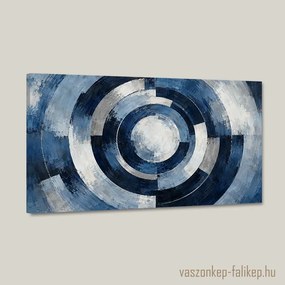 Kék Körök Csendje – Prémium Vászonkép 40x23 cm
