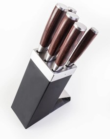 G21 Gourmet Dynamic 5 darabos késkészlet fekete acél tartóval (60022163)