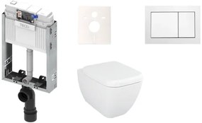Fali WC szett falra szerelhető Tece TECEbox  fehér színben  hátsó kifolyással KMPLSHIFTT