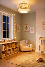 Brilagi-LED Gyerek felületre szerelhető mennyezeti csillár BOBO 1x E27/60W/230V, Ø40 cm, krém/zöld/dzsungel