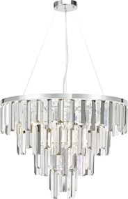 Dar Lighting glamour kristály modern függeszték fuentes csiszolt króm darfue0550
