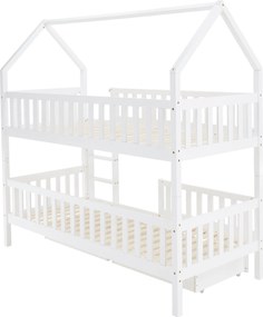 Montessori emeletes ágy, fehér, VENITA TYP 2