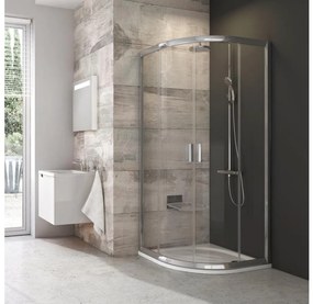 Ravak 3B240C00Z1B- Négyrészes, negyedkör alakú BLIX zuhanykabin 80x80cm, fényes króm