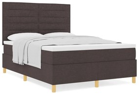 Box Spring Ágy Matrac Sötétbarna 140x200 cm Szövet