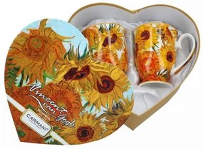 Van Gogh Napraforgók porcelán bögre szett szív alakú díszdobozban - CARMANI