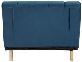 Billy Velvet állítható fotel, kék / natúr fa