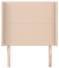 cappuccino műbőr fejtámla szárnyakkal 93x16x118/128 cm