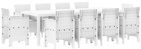 vidaXL Kert étkező szett 11 pcs Fehér Polipropilén