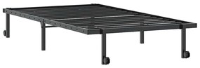 fekete acél ágykeret matrac nélkül összecsukható 107x203 cm