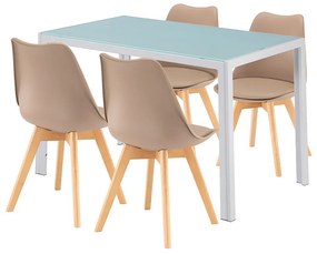 Liva 4+1 étkező garnitúra fehér-bézs