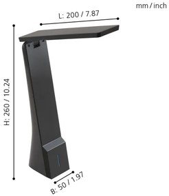Eglo 97045 - LED Szabályozható asztali lámpa LA SECA 1xLED/1,8W/230V fekete