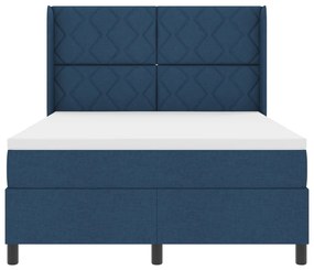Boxspring Ágy Mattal és LED Kékkel 140x200 cm Szövet